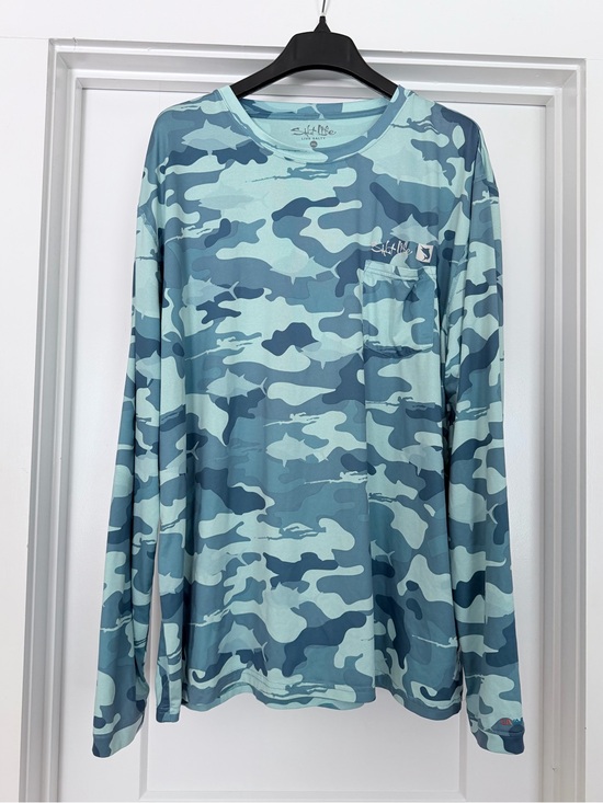 Salt Life Other - Salt Life Men's Long Sleeve Camo Tee in Light Blue and Teal